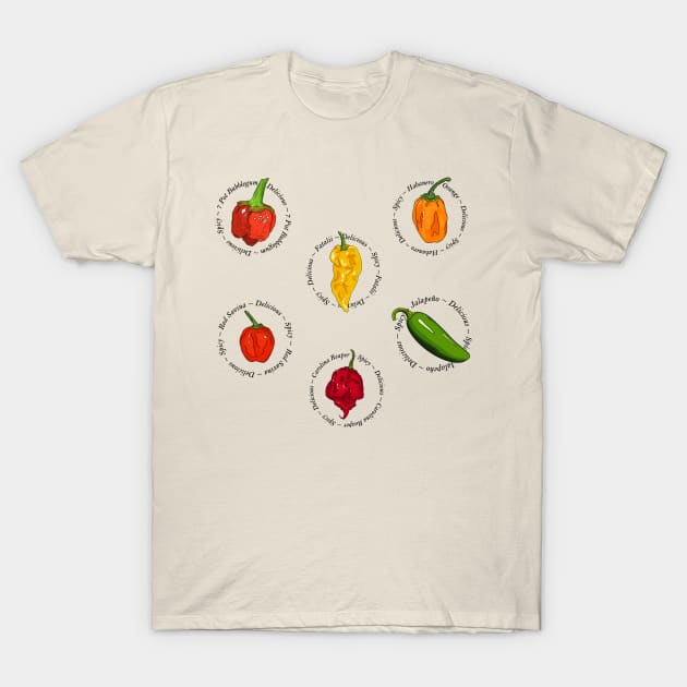 Chili Pepper Set 2 T-Shirt by MojoCoffeeTime